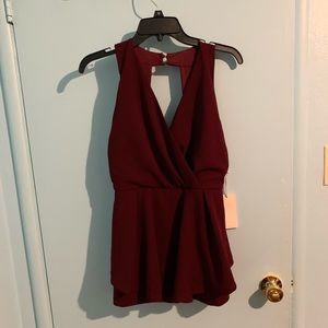 burgundy romper